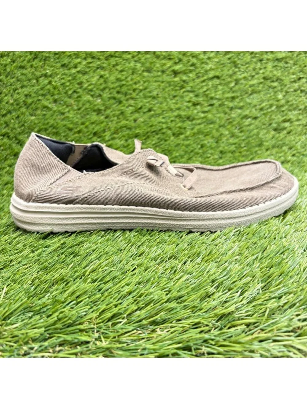 Skechers Melson Volgo Mens Size 8.5 Brown Casual Classic Canvas Slip On Shoes